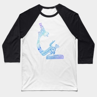 Beautiful Blue colourful Microscope mandala Baseball T-Shirt